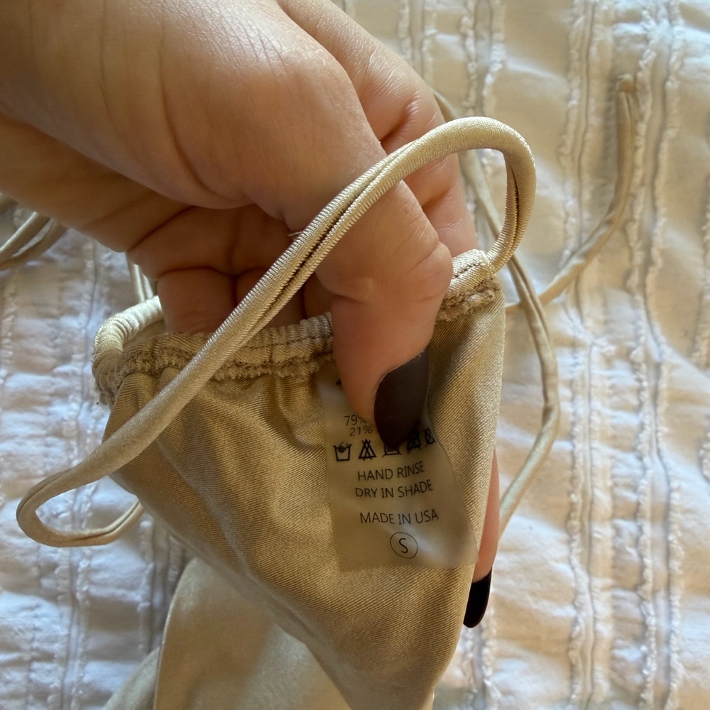 Heart of Sun Gold Wrap Bikini Top S Bottom M - Picture 6 of 6